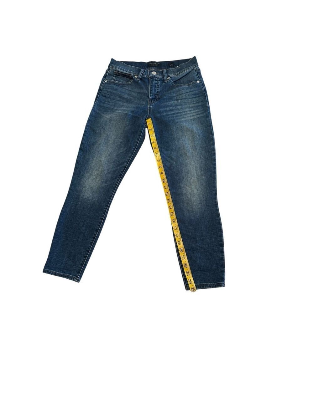 Lucky Brand Mid Rise Crop AVA Jeans Womens Size 6 / 28 Blue Denim Tapered Leg - Picture 12 of 16